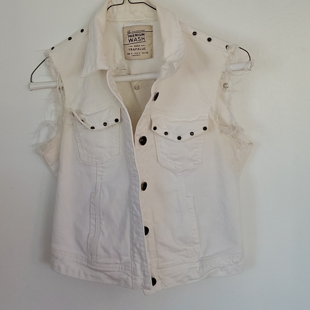 ZARA WHITE DENIM  VEST
